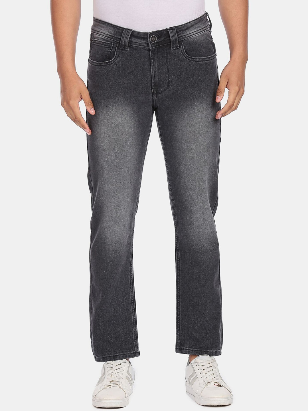 

Colt Men Grey Heavy Fade Super Stone Mid Rise Stone Wash Jeans