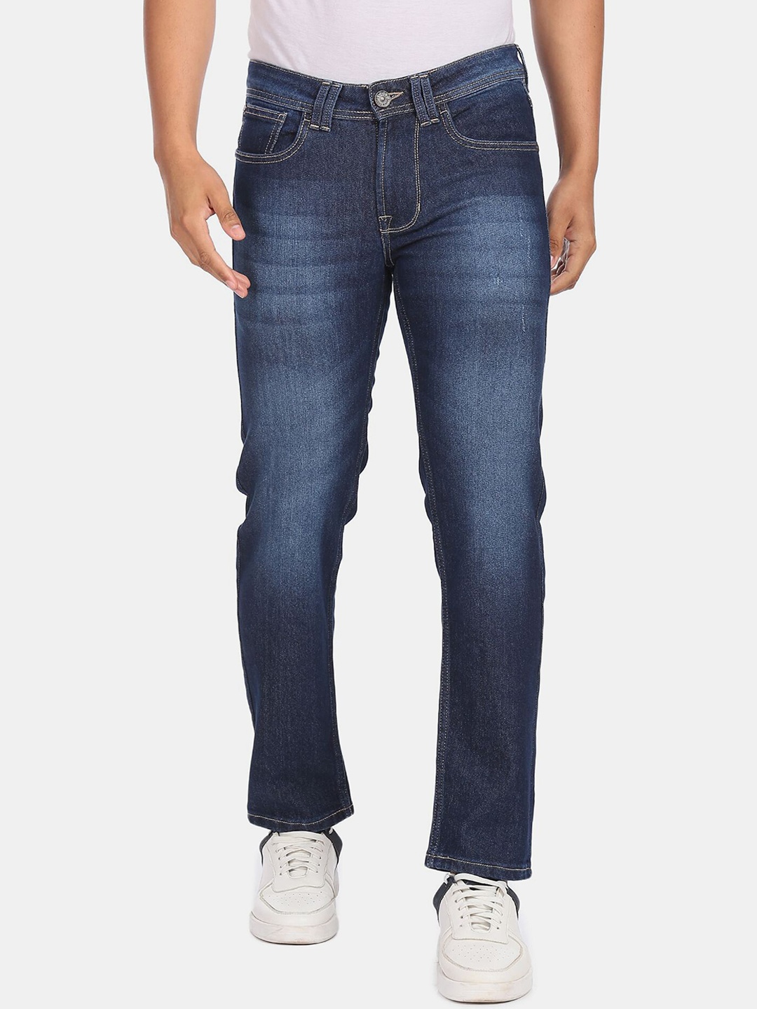 

Colt Men Blue Mid Rise Stone Wash Heavy Fade Jeans