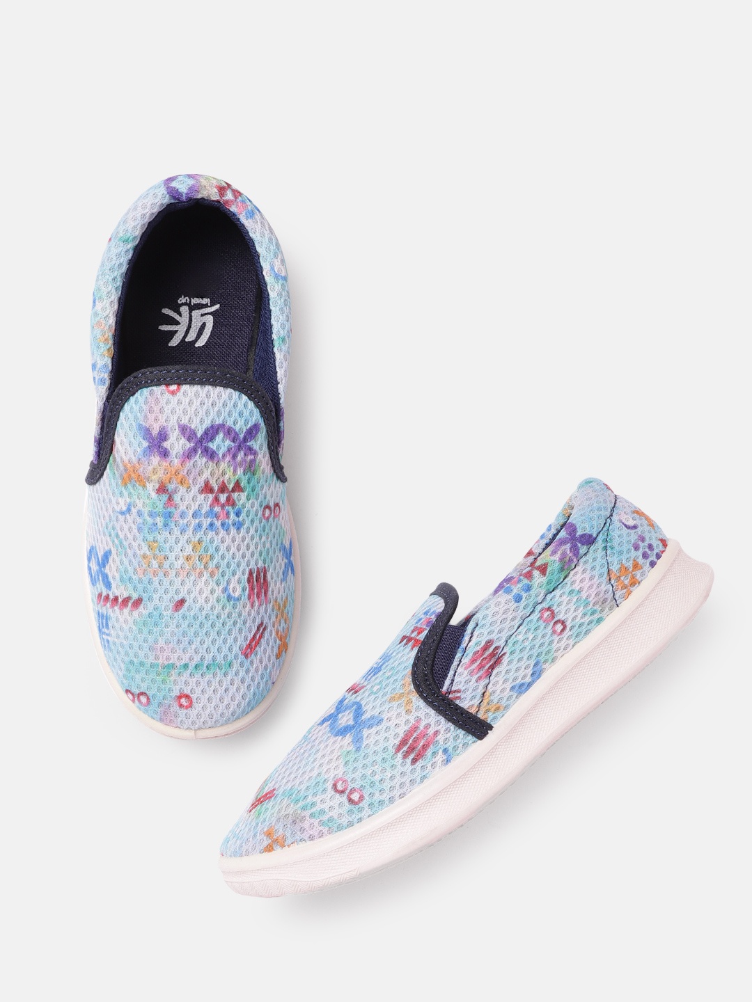 

YK Boys Blue & Green Printed Slip-On Sneakers