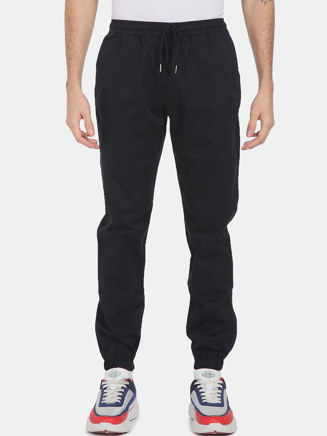 

Cherokee Men Black Solid Joggers Trousers