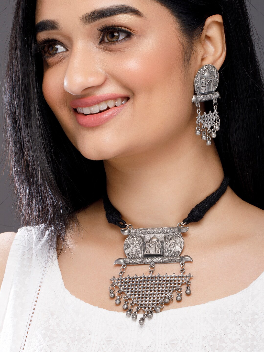 

Anouk Silver-Plated Oxidised Jewellery Set