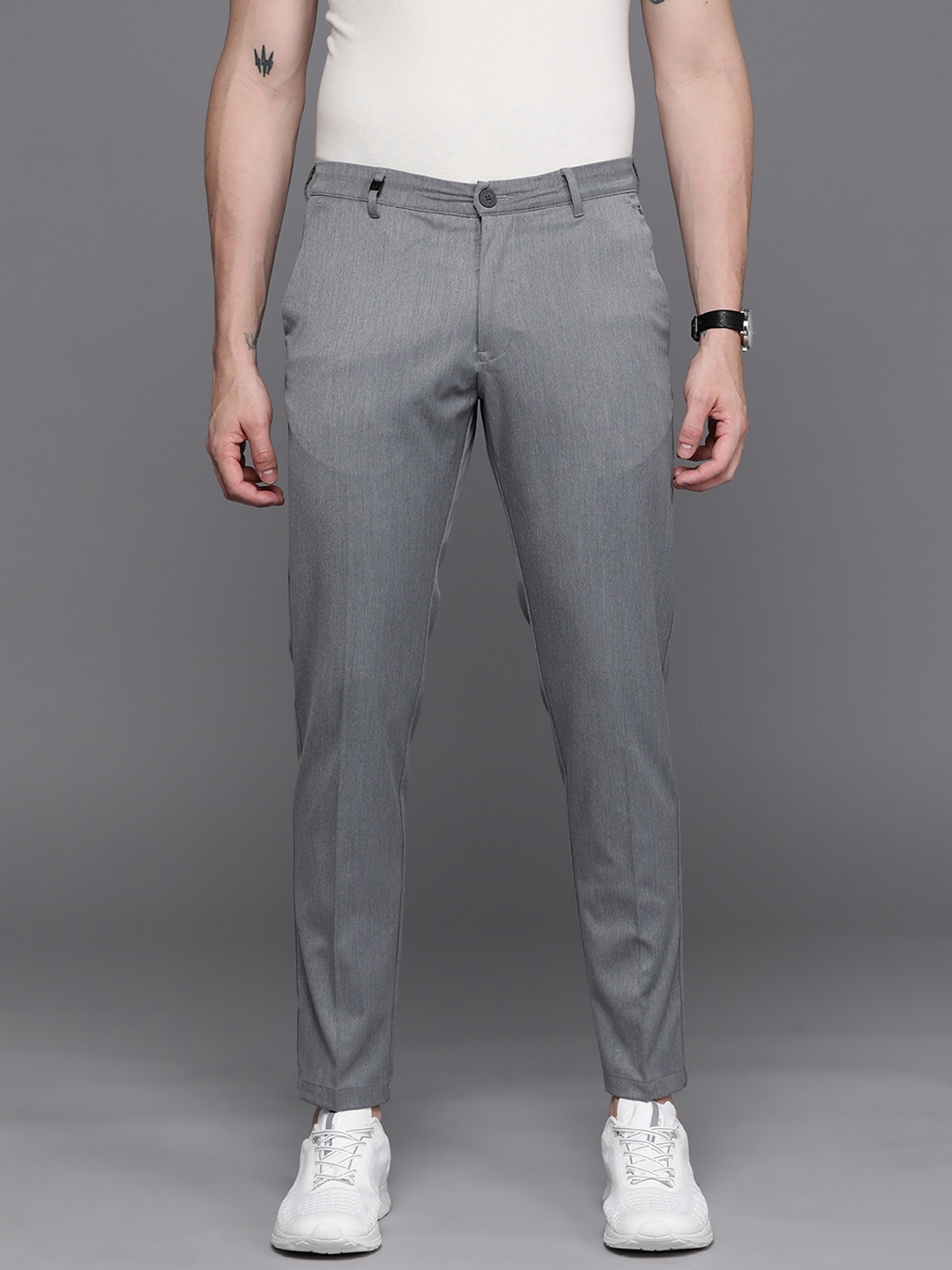 

Louis Philippe Sport Men Grey Comfort Tapered Fit Trousers