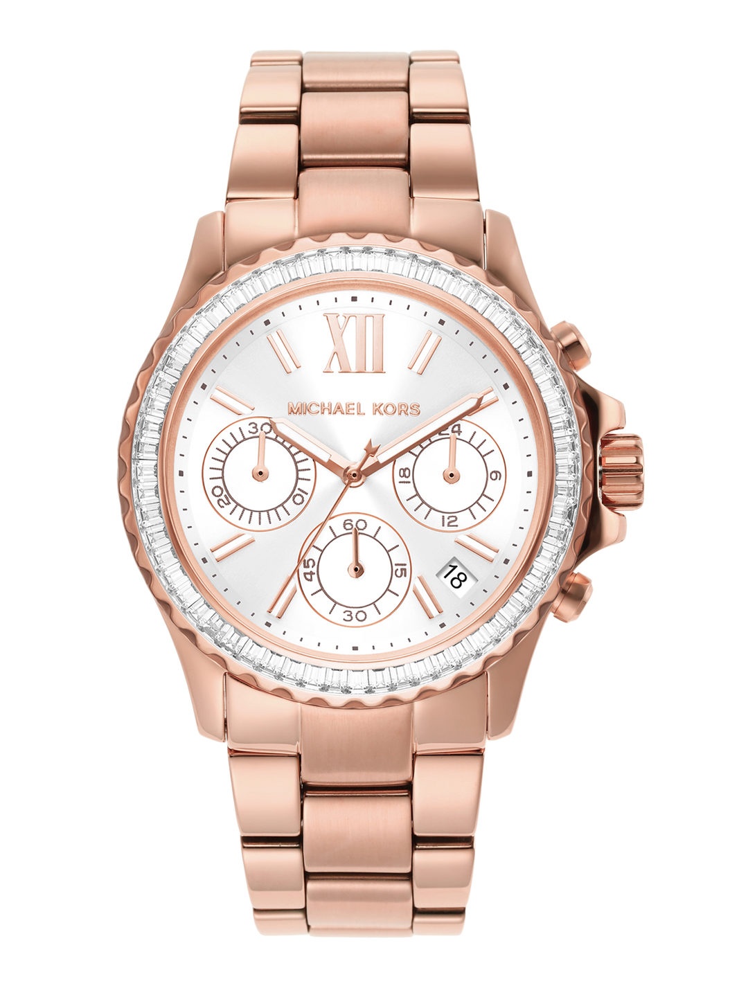 

Michael Kors Women Rose-Gold Embellished Bracelet Style Straps Analogue Watch