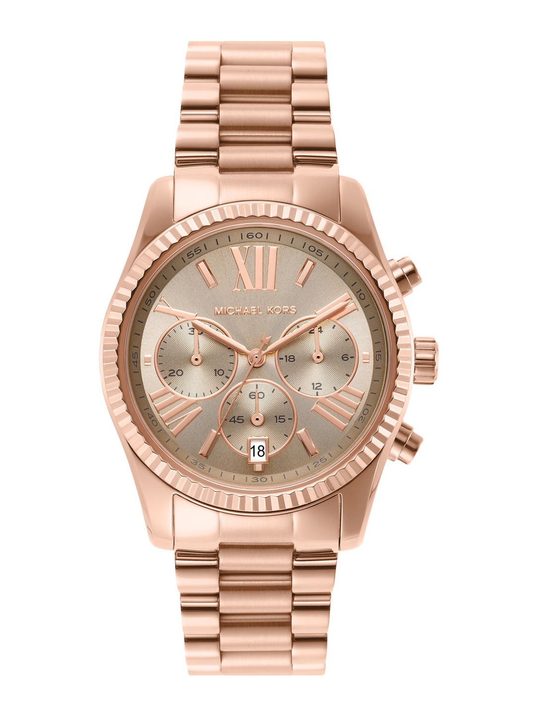 

Michael Kors Women Gold-Toned Dial & Rose Gold-Plated Bracelet Style Straps Watch MK7217