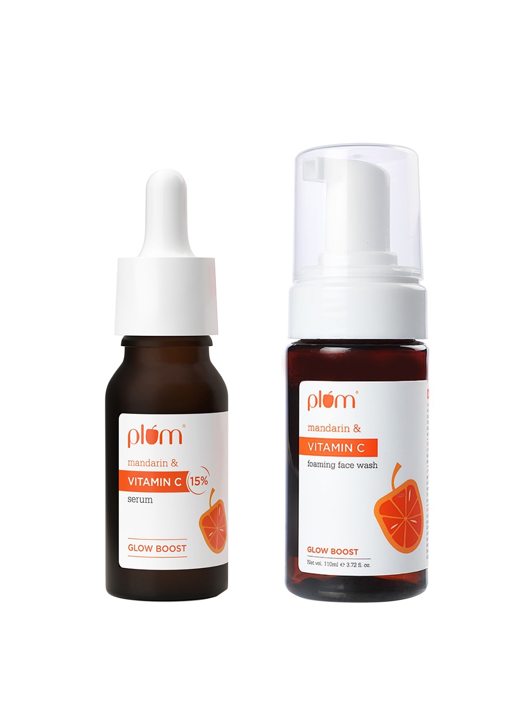 

Plum Set of Mandarin & Vitamin C Serum & Face Wash, White