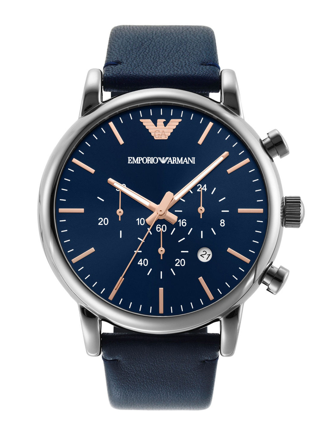 

Emporio Armani Men Blue Leather Straps Analogue Watch