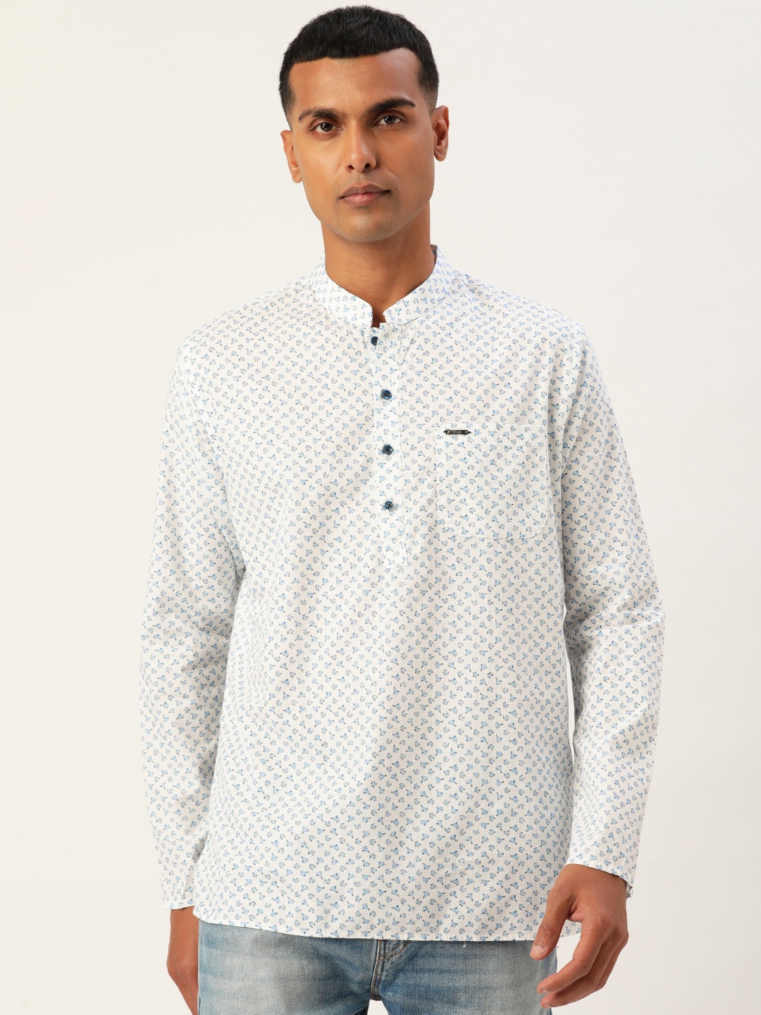 

Peter England Pure Cotton Ethnic Motifs Printed Kurta, White