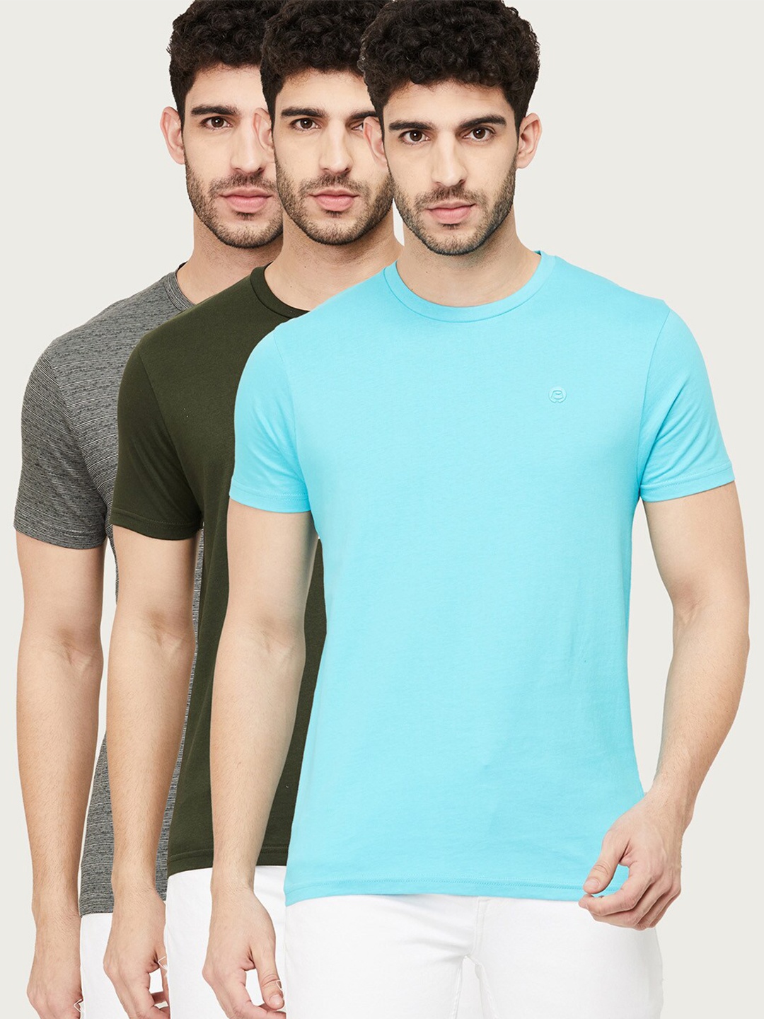 

Bossini Men Olive Green Solid T-shirt, Multi