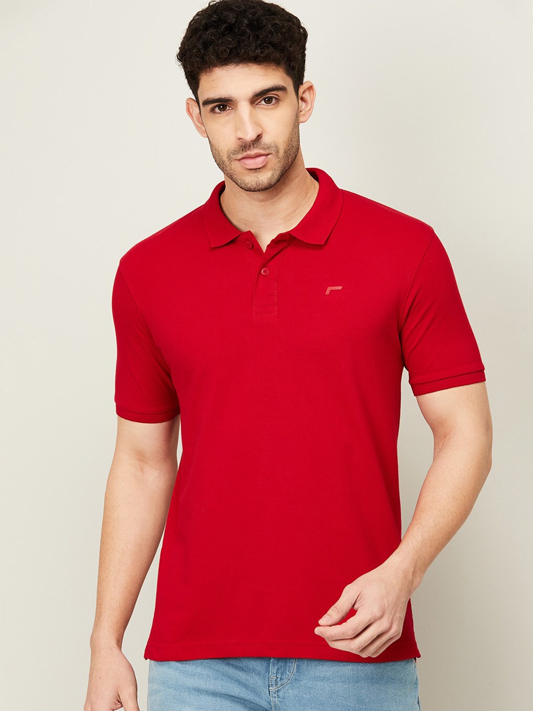 

Fame Forever by Lifestyle Men Red Polo Collar T-shirt