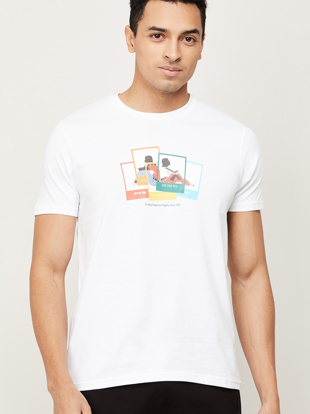 

Kappa Men White Printed Training or Gym T-shirt
