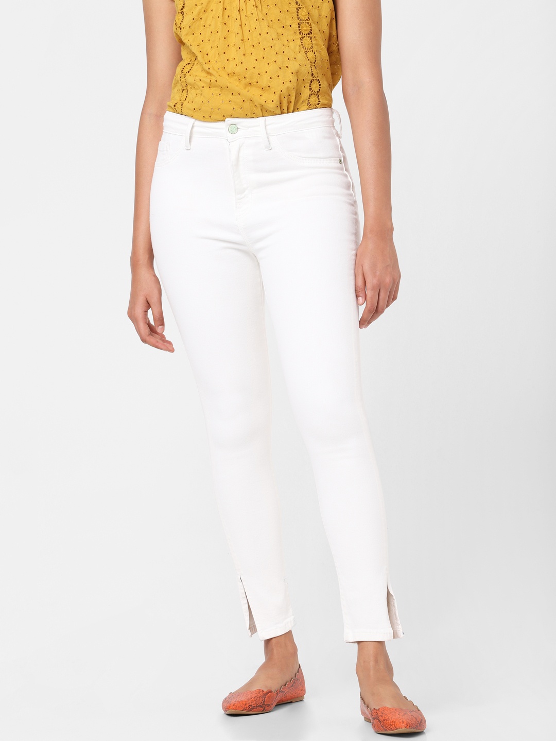 

Vero Moda Women White Skinny Fit High-Rise Stretchable Jeans