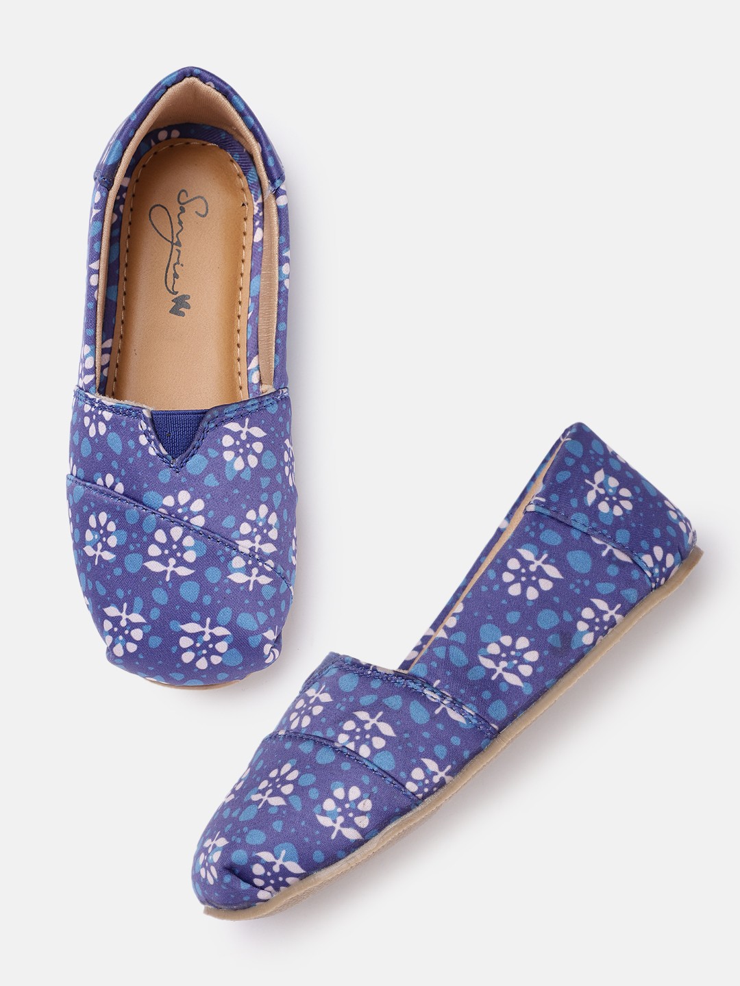 

Sangria Girls Navy Blue Printed Ballerina Flats
