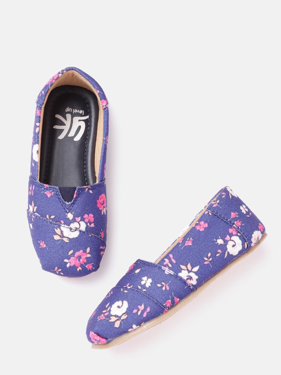 

YK Girls Purple & Pink Floral Print Ballerinas