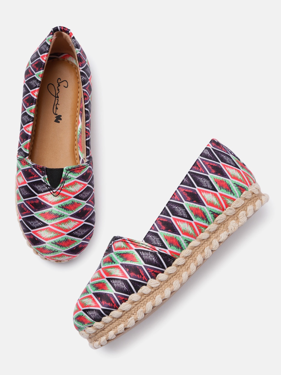 

Sangria Girls Multicoloured Printed Ethnic Ballerinas Flats, Multi
