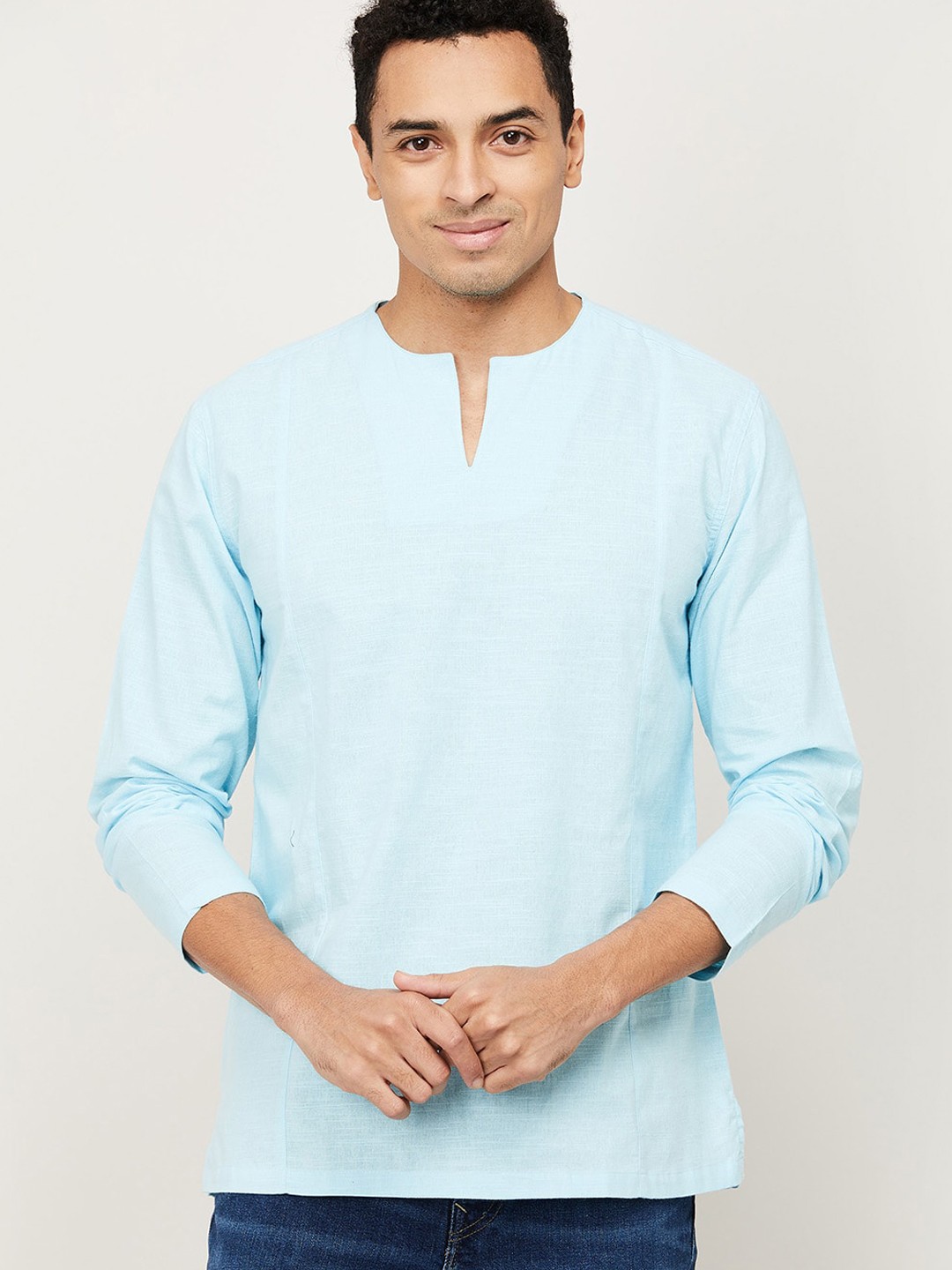 

Melange by Lifestyle Men Blue Thread Work Kurta
