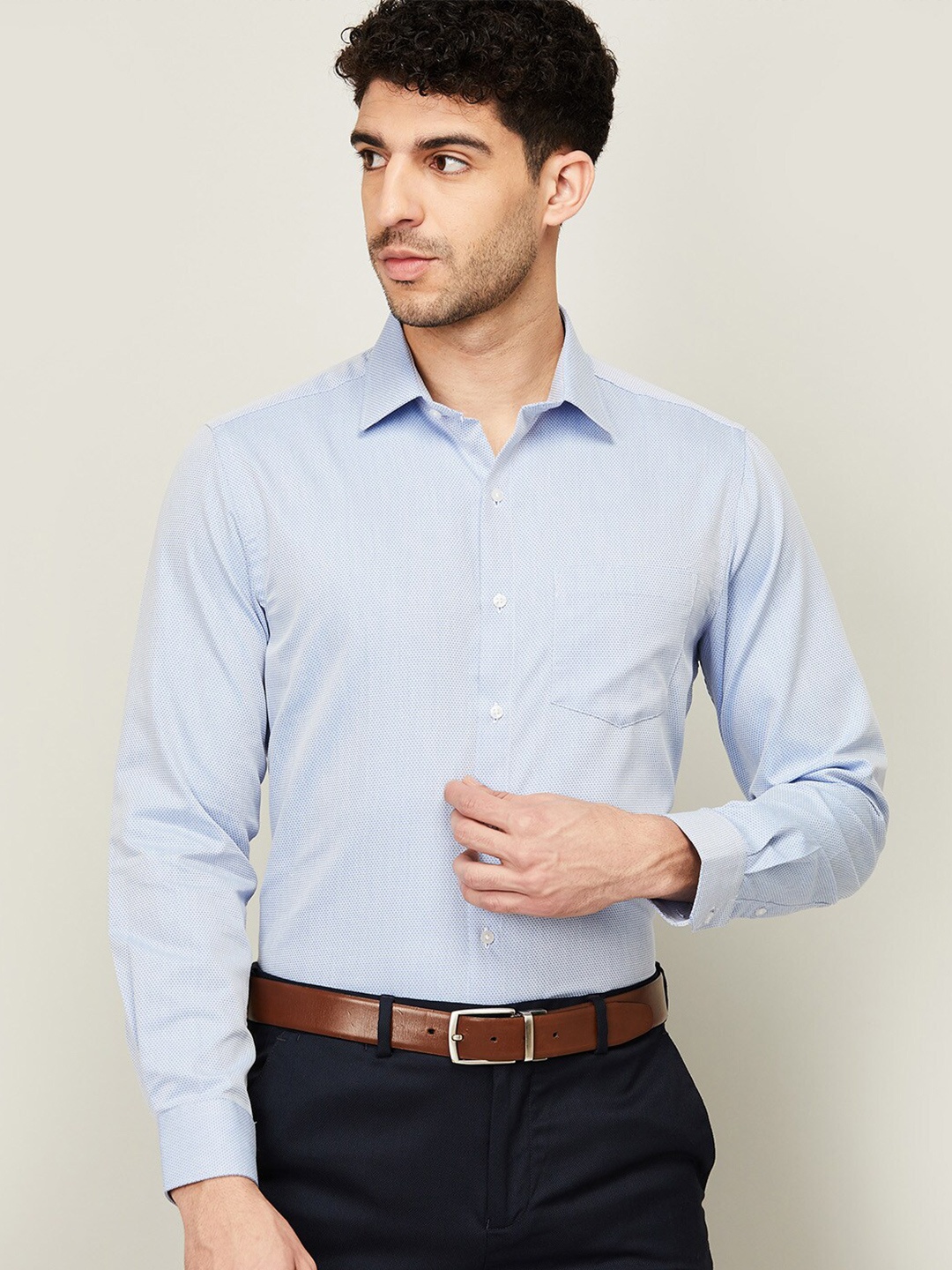 

CODE by Lifestyle Men Blue Formal Cotton Shirt
