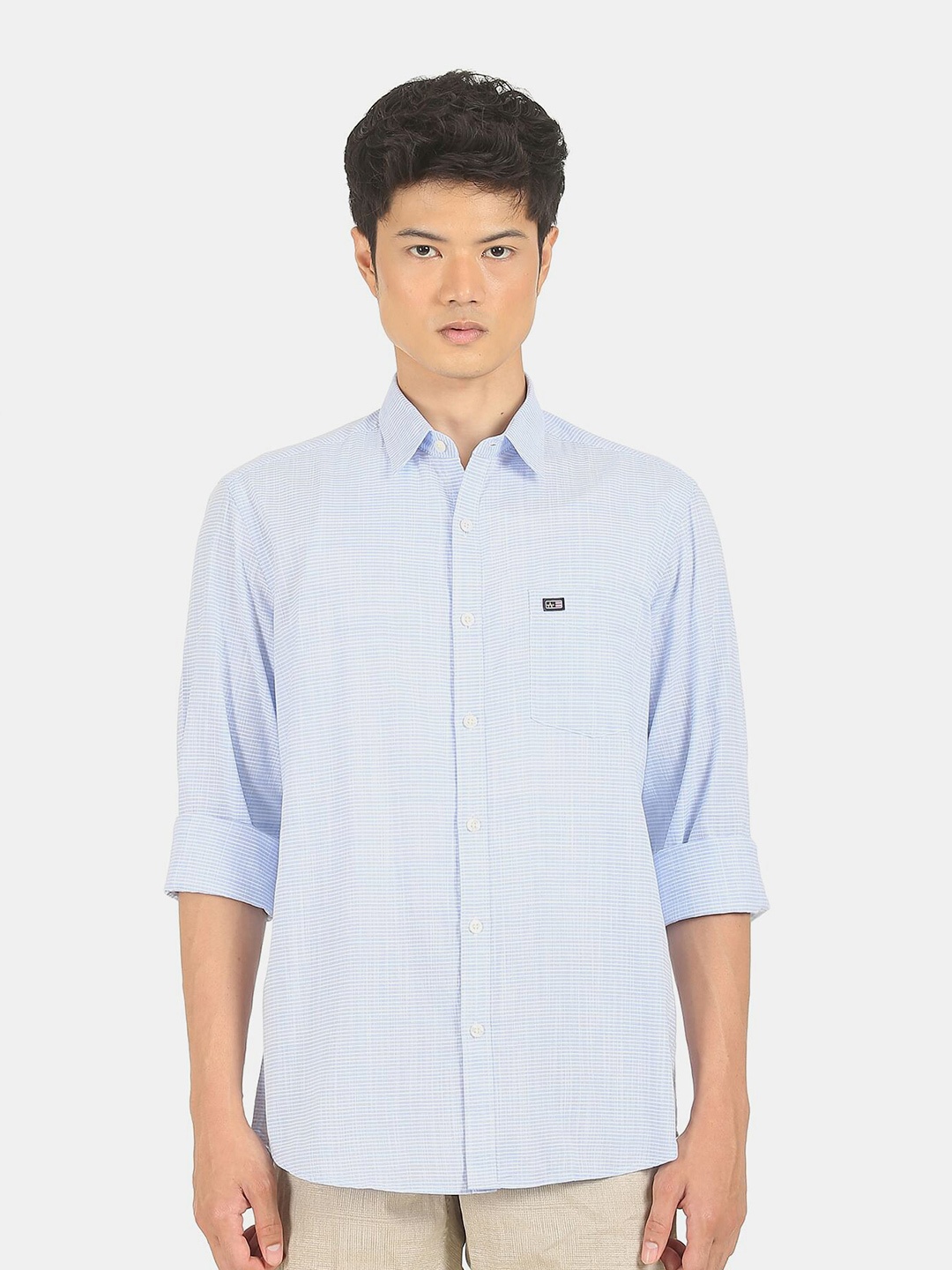 

Arrow Men Blue Horizontal Stripes Striped Casual Shirt
