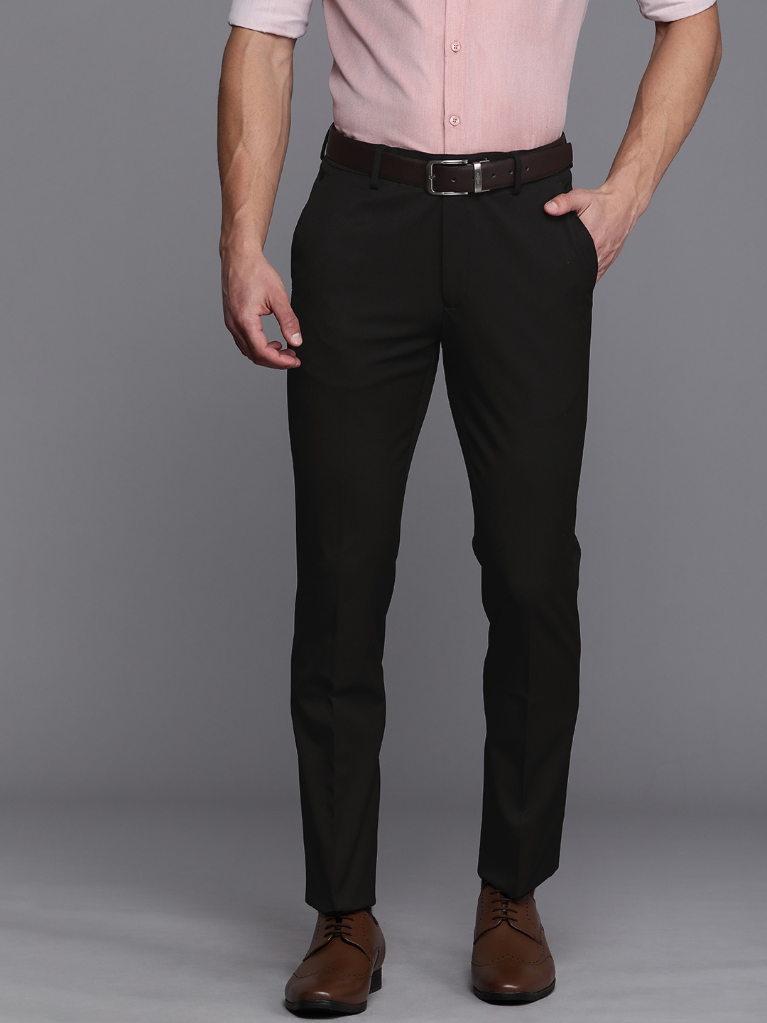 

Louis Philippe Men Black Super Slim Fit Trousers