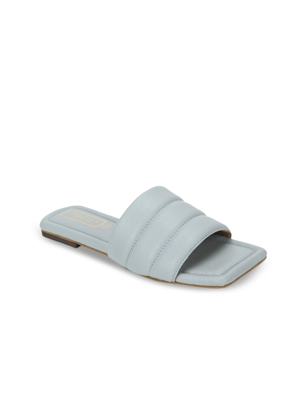

Truffle Collection Women Grey Textured Open Toe Flats