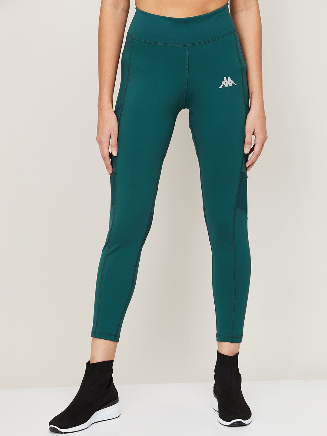 

Kappa Women Green Solid Tights