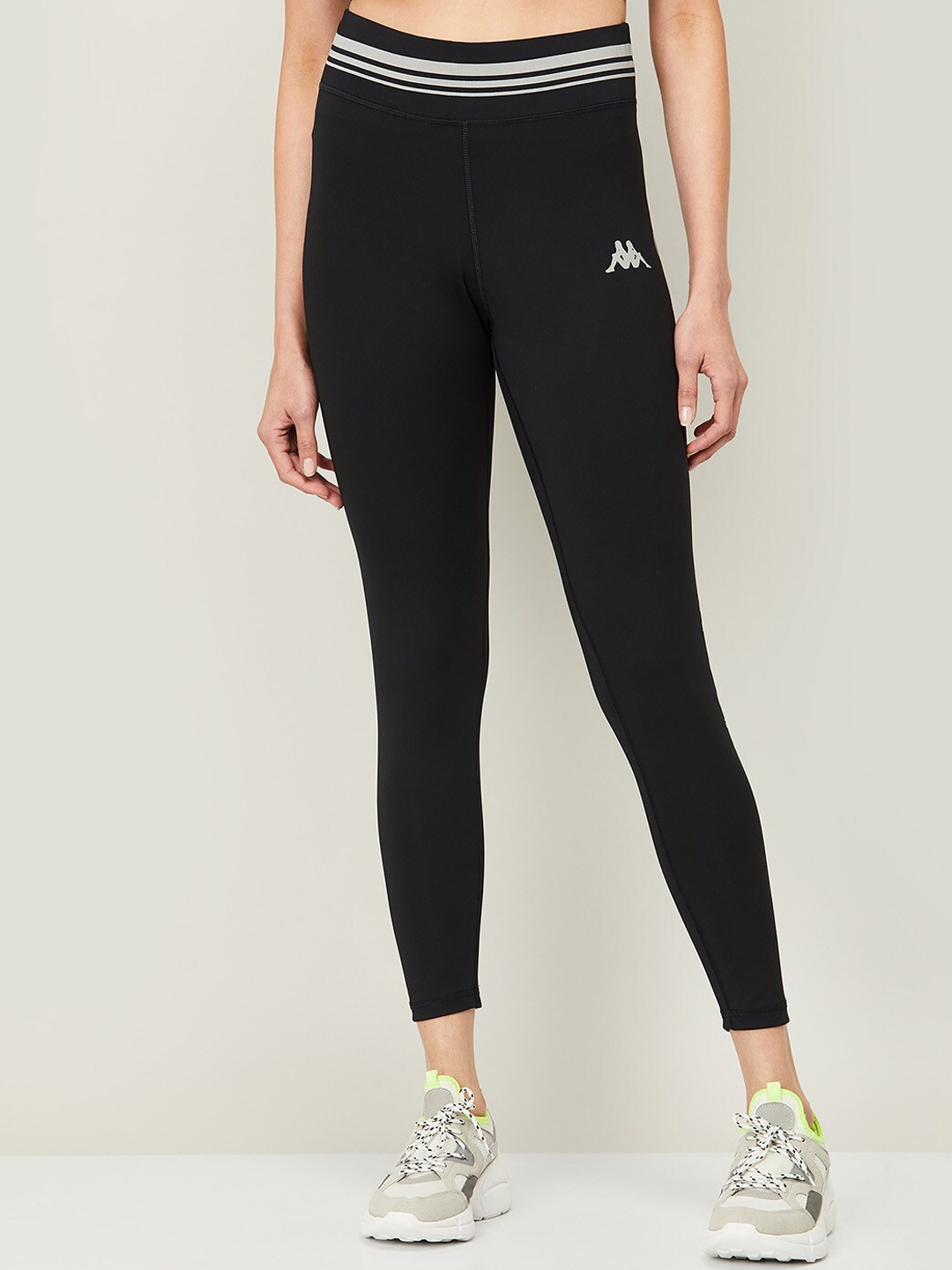 

Kappa Women Navy Blue Solid Tights