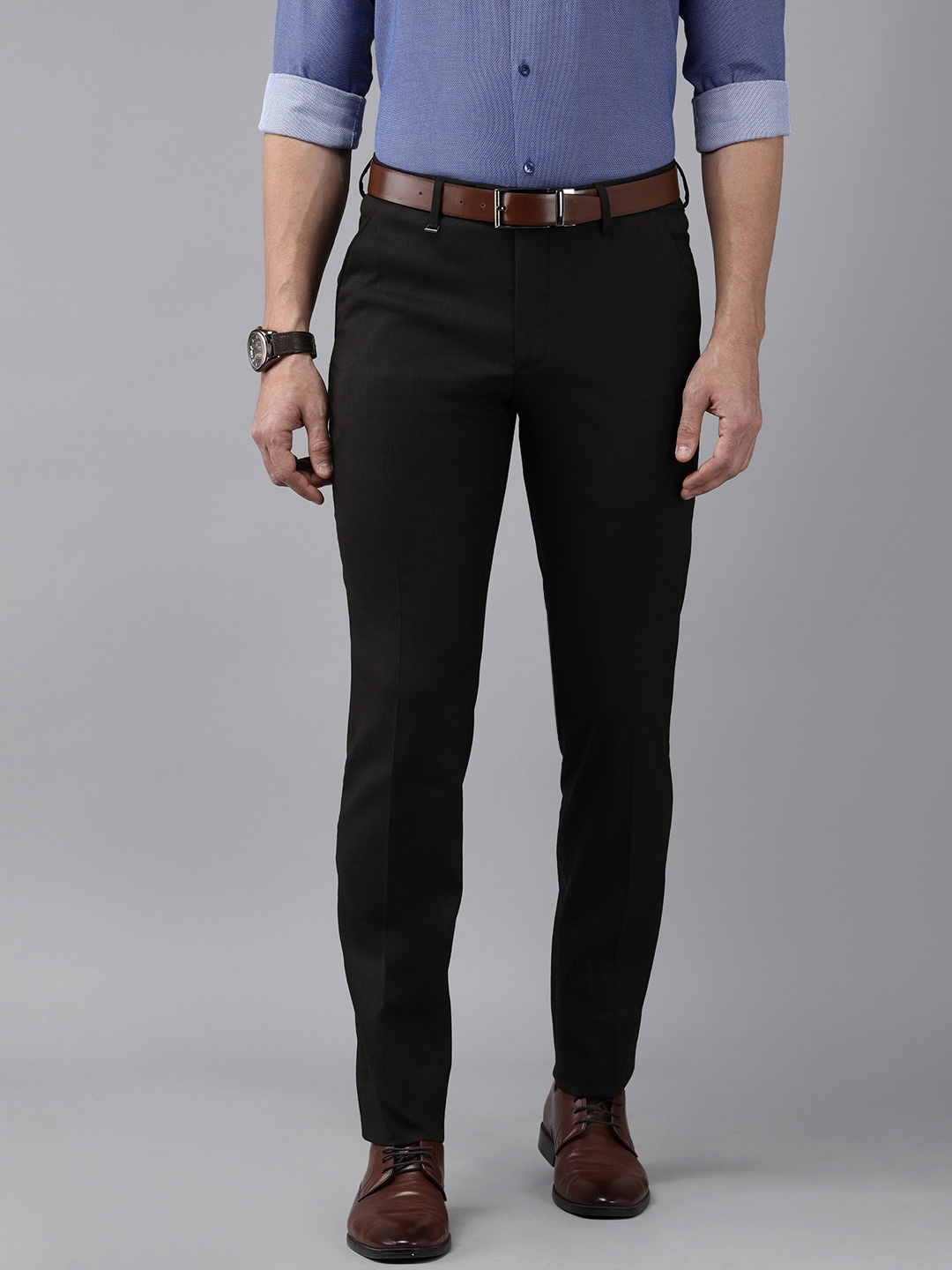 

Van Heusen Men Brown Slim Fit Formal Trousers