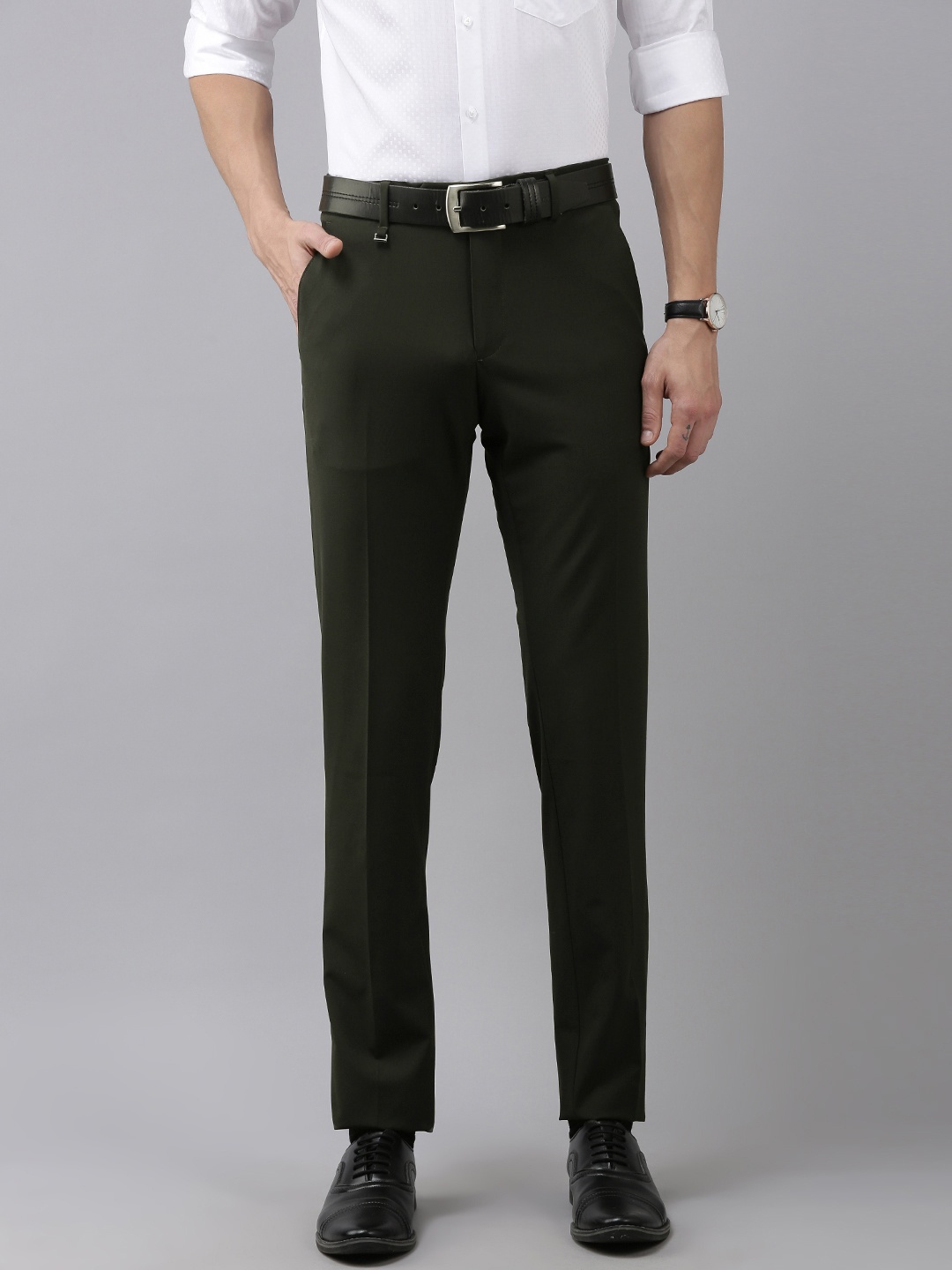

Van Heusen Men Black Slim Fit Trousers