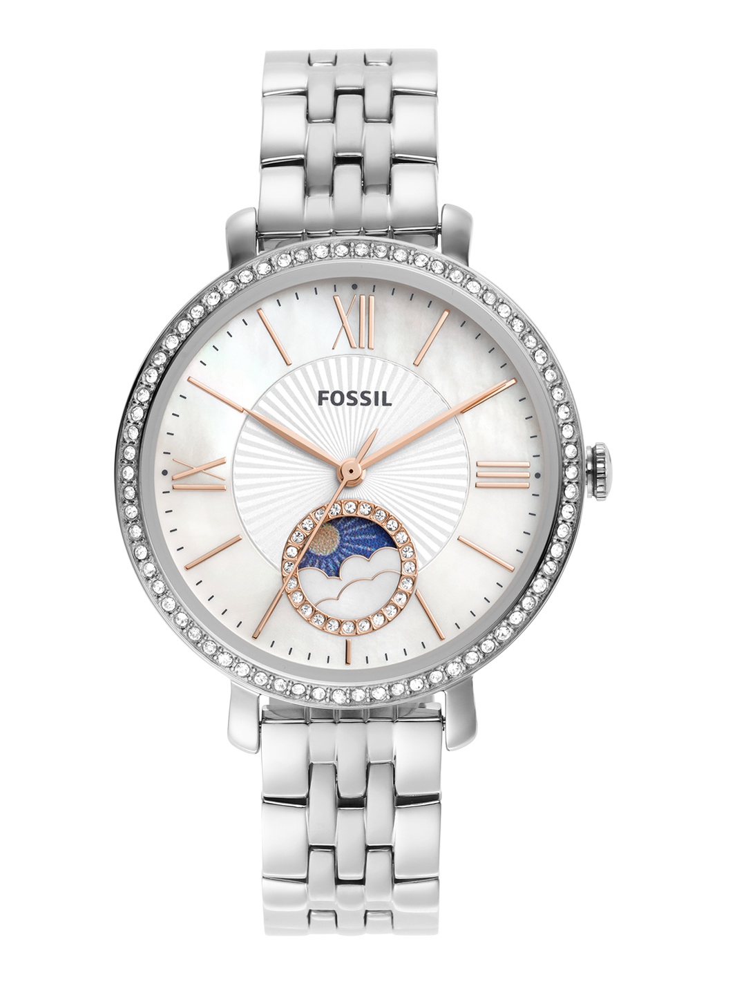 

Fossil Women Green Embellished Dial & Silver Toned Straps Analogue Watch ES5164