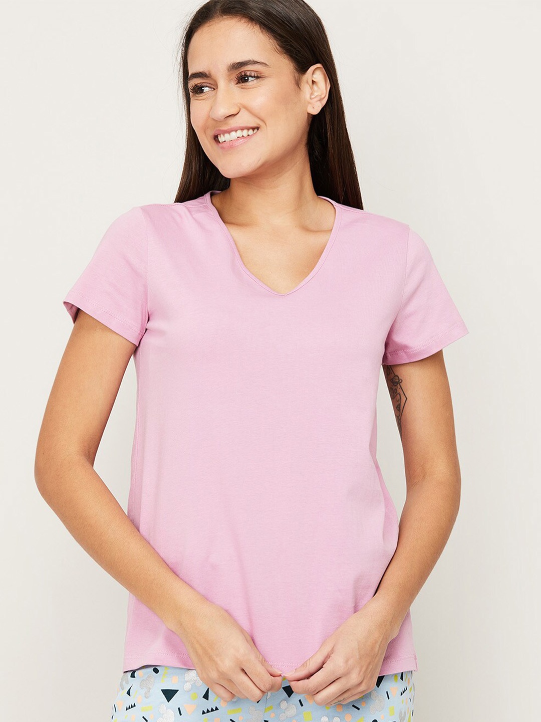 

Ginger by Lifestyle Pink Printed Pure Cotton Top