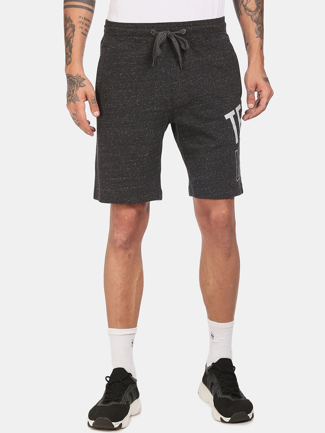 

U S Polo Assn Men Black Printed Sports Shorts