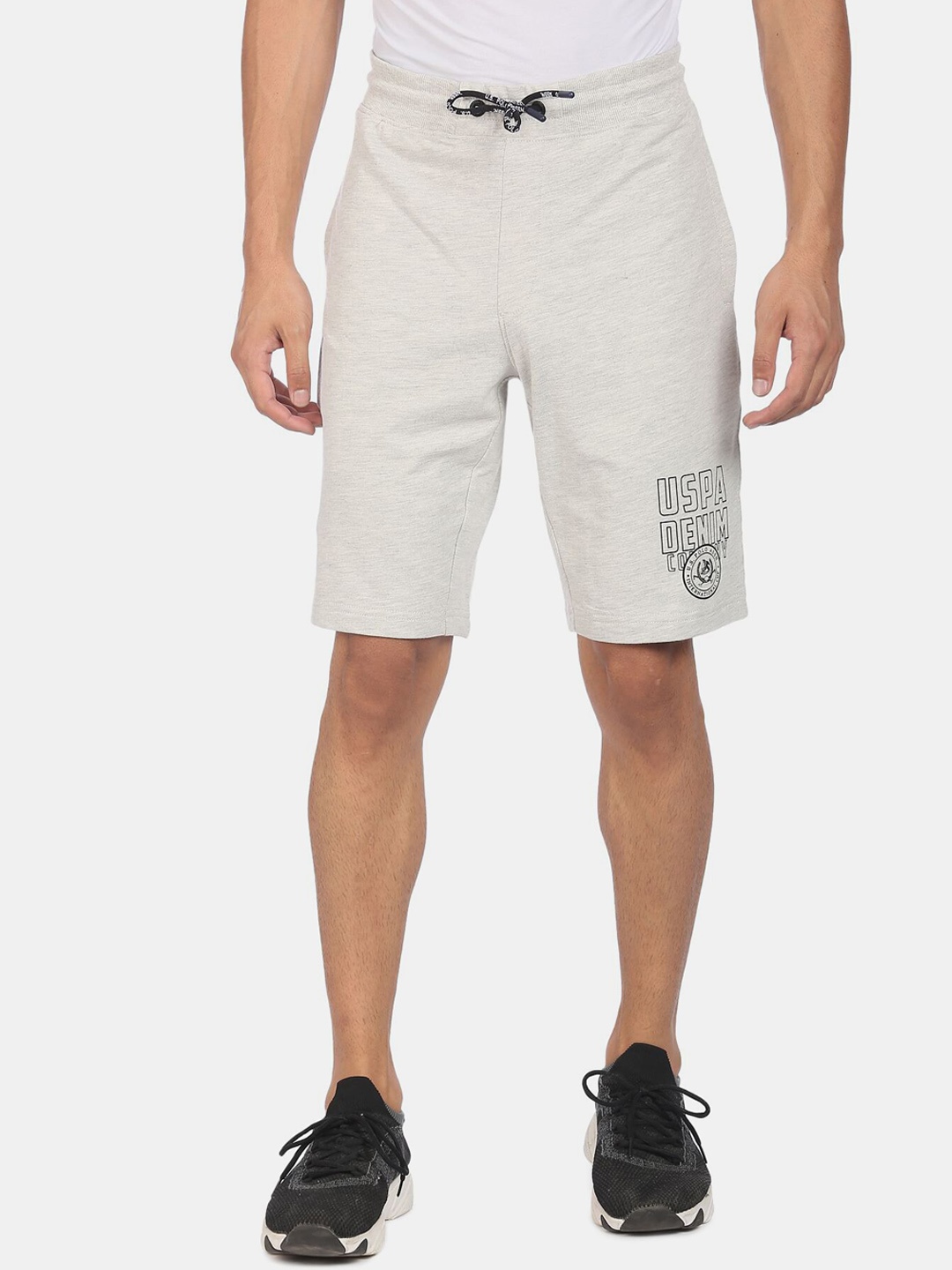 

U.S. Polo Assn. Denim Co. Men Grey Printed Regular Fit Sports Shorts
