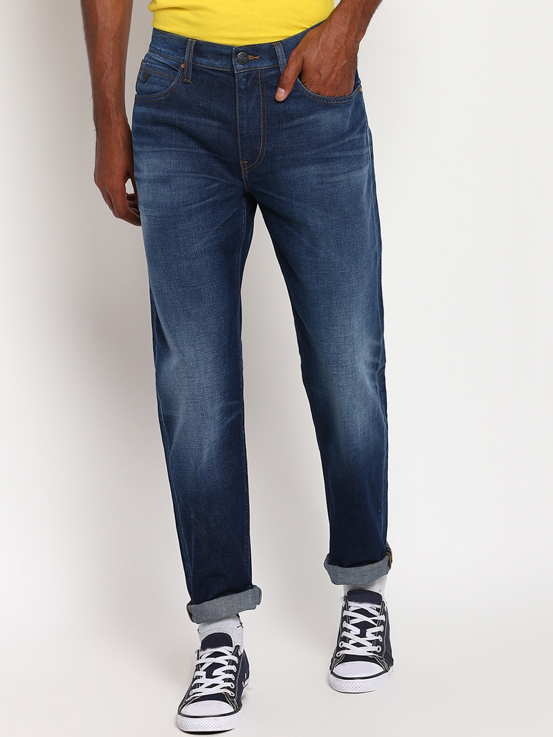 

Lee Men Blue Light Fade Stretchable Straight Fit Cropped Jeans