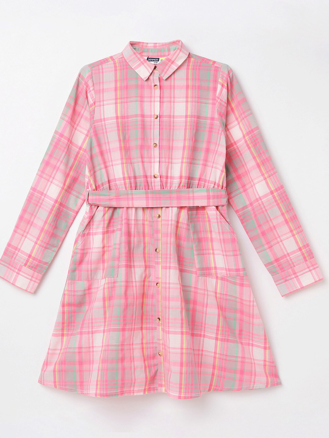 

Fame Forever by Lifestyle Girls Pink Checked Shirt Dress