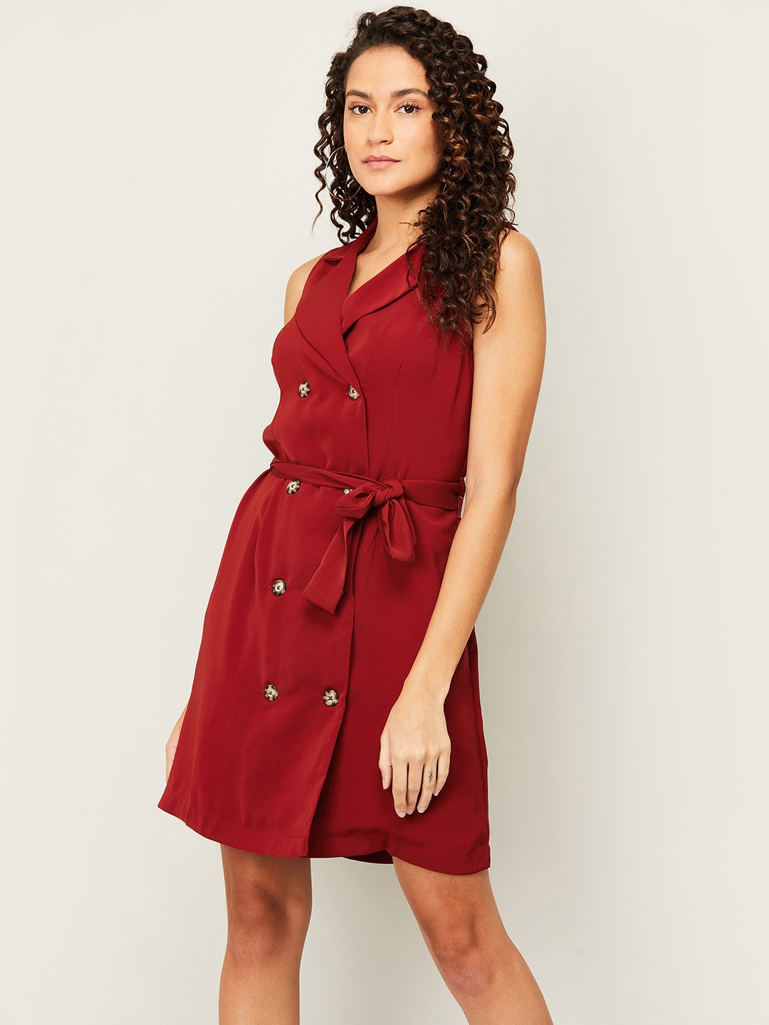 

CODE by Lifestyle Women Rust Solid Shirt Style Wrap Dress