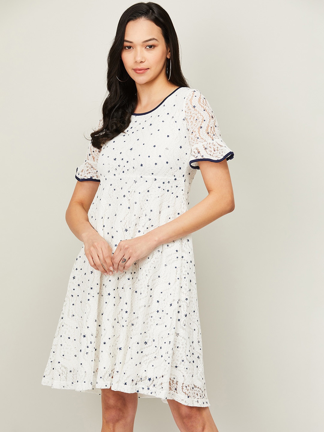 

Fame Forever by Lifestyle White Self Design Dress