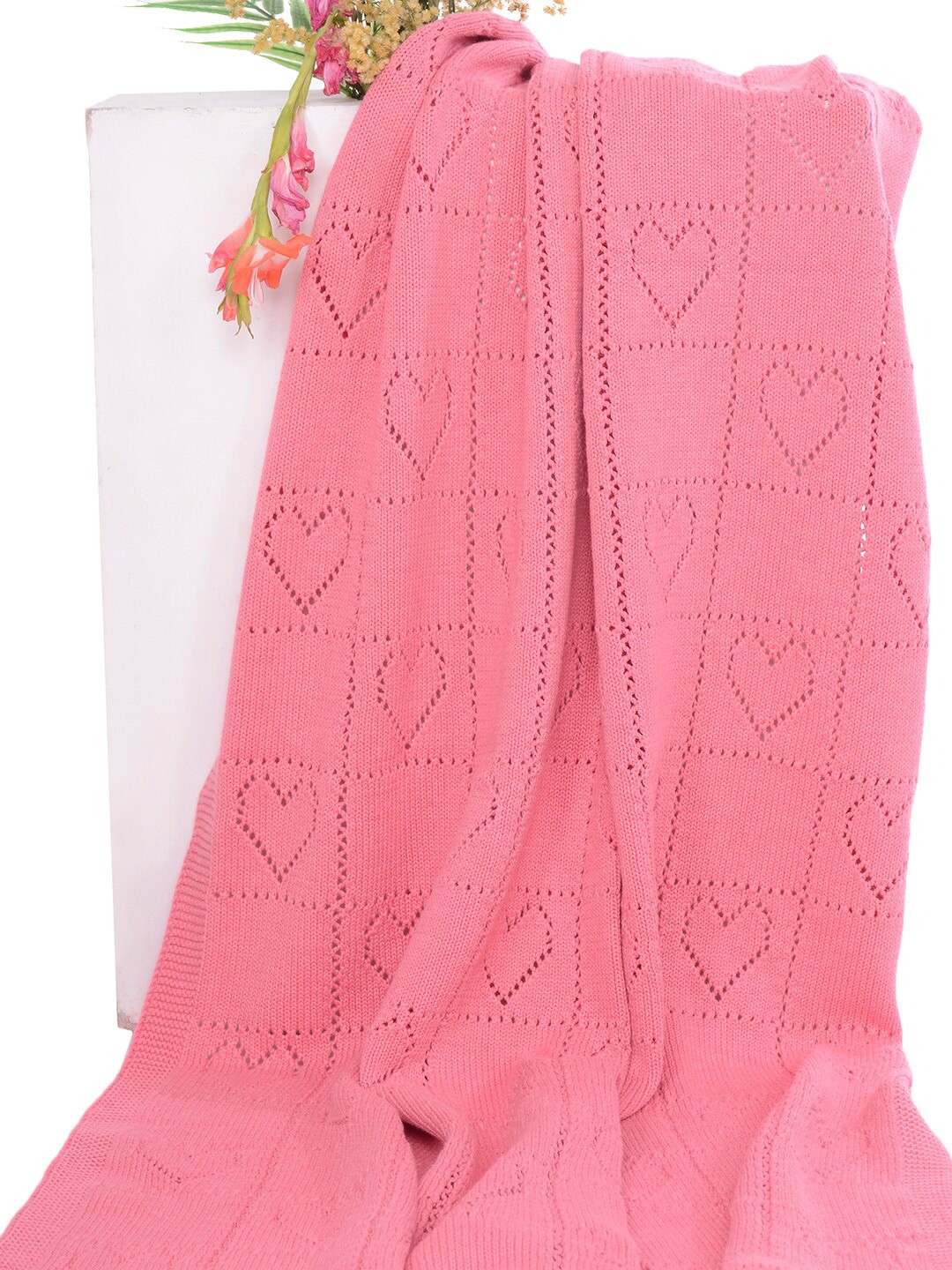 

JoE Hazel Kids Pink Geometric 550 GSM AC Room Single Bed Cotton Baby Blanket