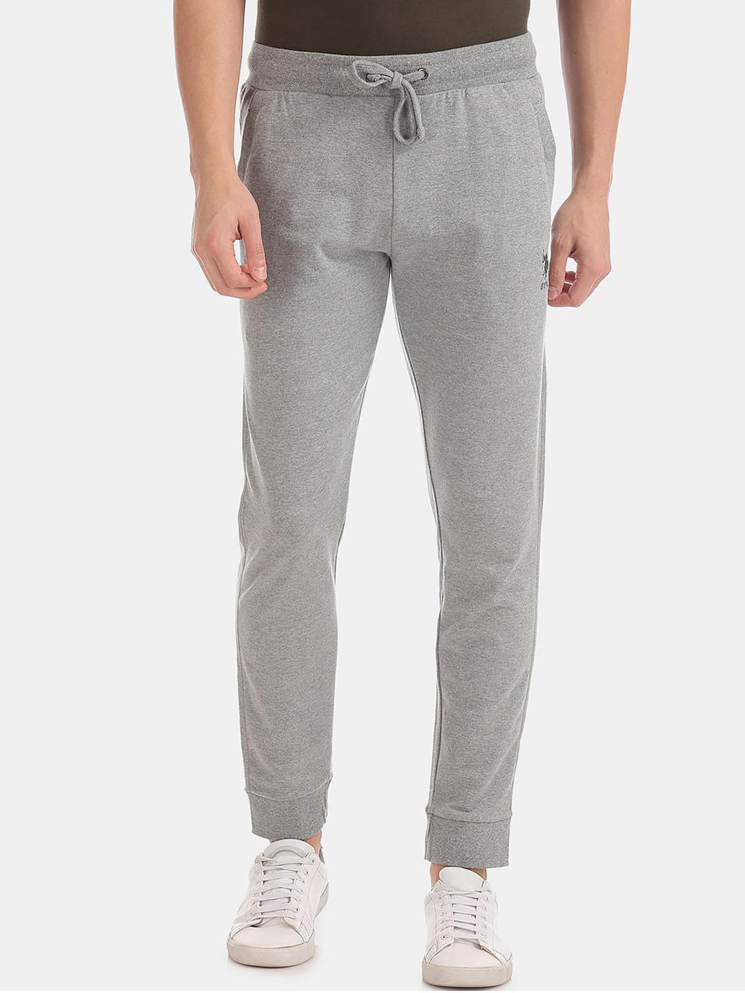 

U.S. Polo Assn. Men Grey Solid Straight-Fit Joggers