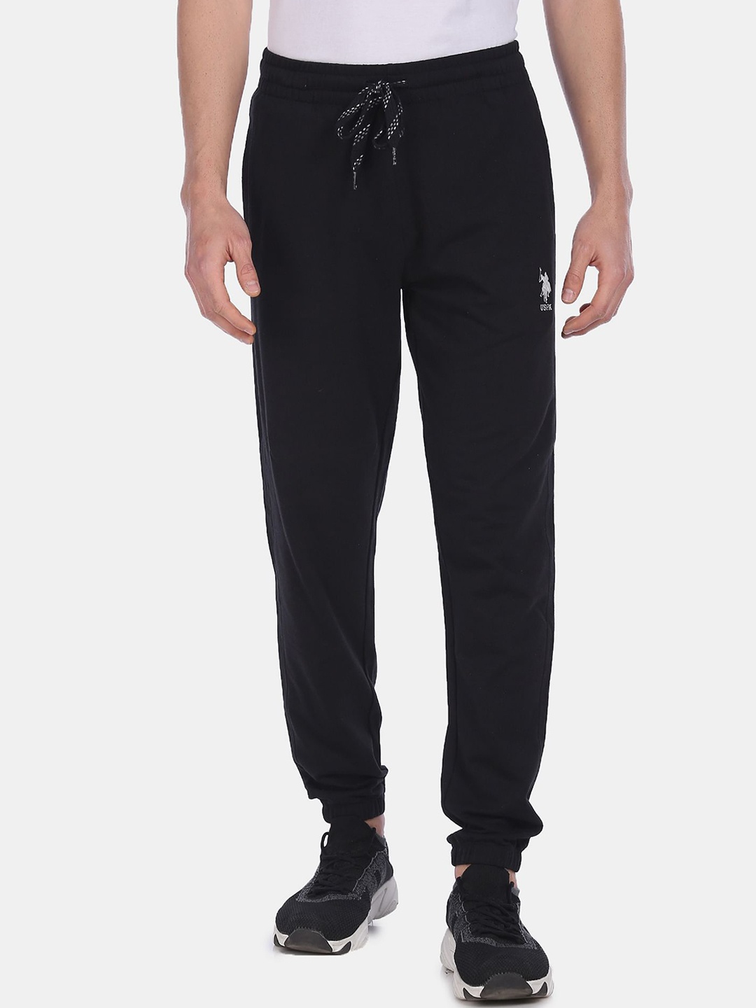 

U.S. Polo Assn. Men Black Solid Straight-Fit Joggers