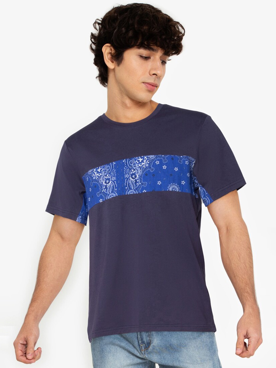 

ZALORA BASICS Men Multicoloured Printed T-shirt, Multi