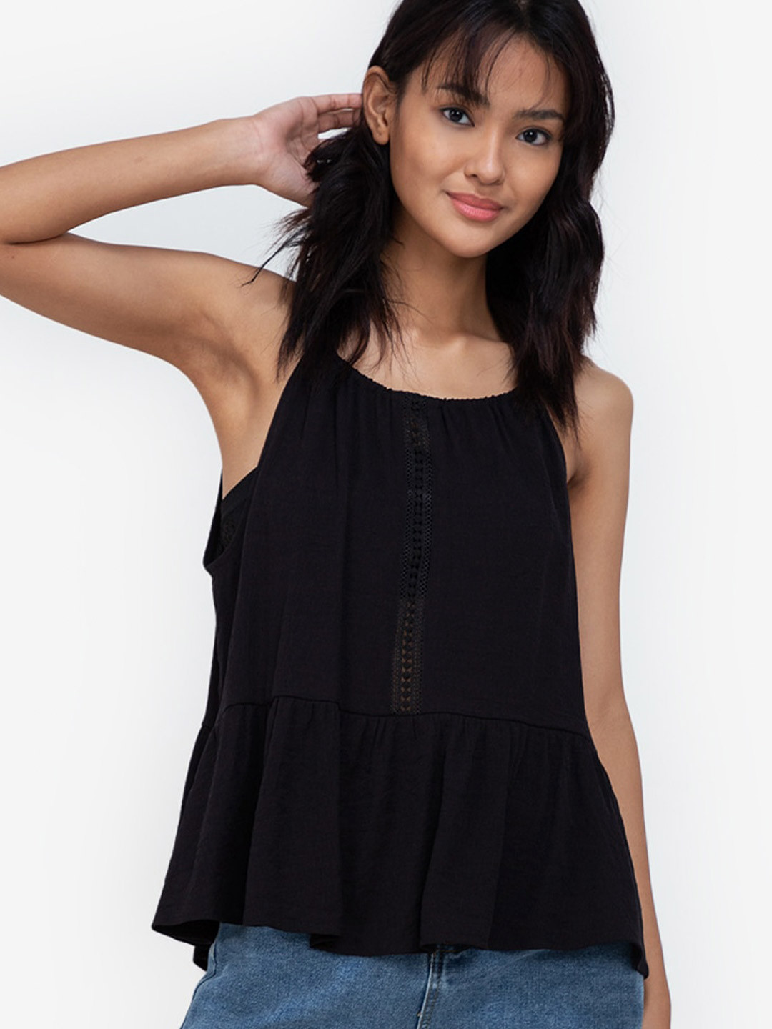 

ZALORA BASICS Women Black Solid Tank Top
