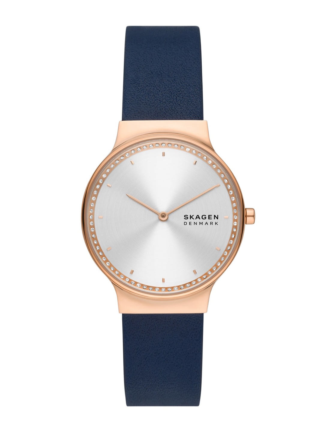 

SKAGEN Women Silver-Toned Dial & Blue Leather Straps Analogue Watch SKW3026