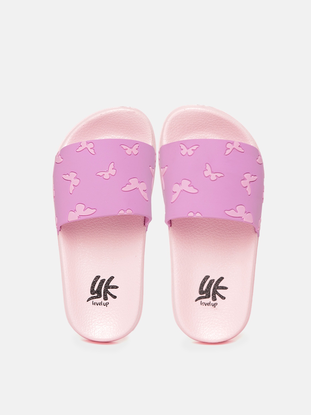 

YK Girls Lavender & Pink Butterfly Textured Sliders