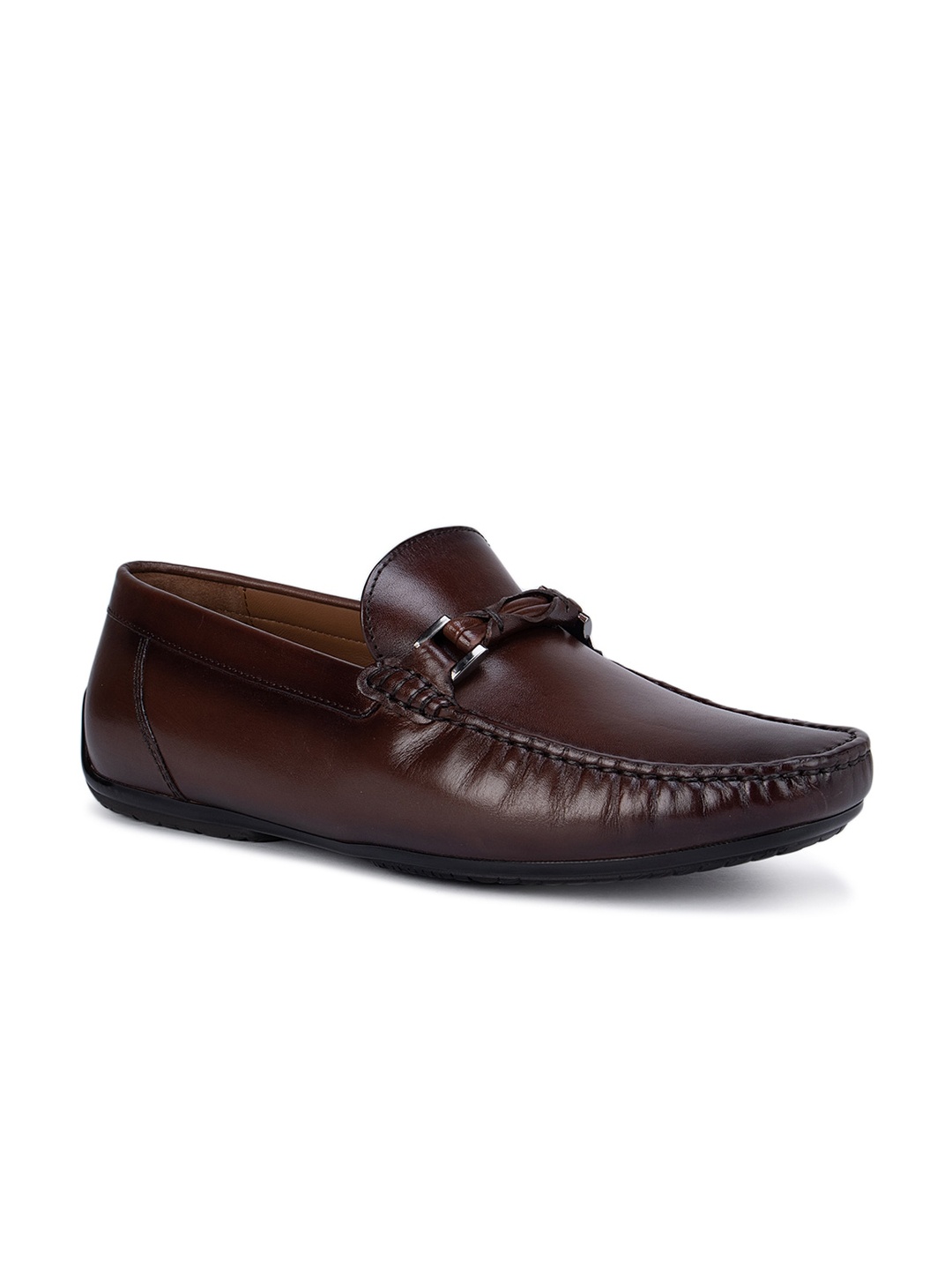 

ROSSO BRUNELLO Men Coffee Brown Leather Loafers