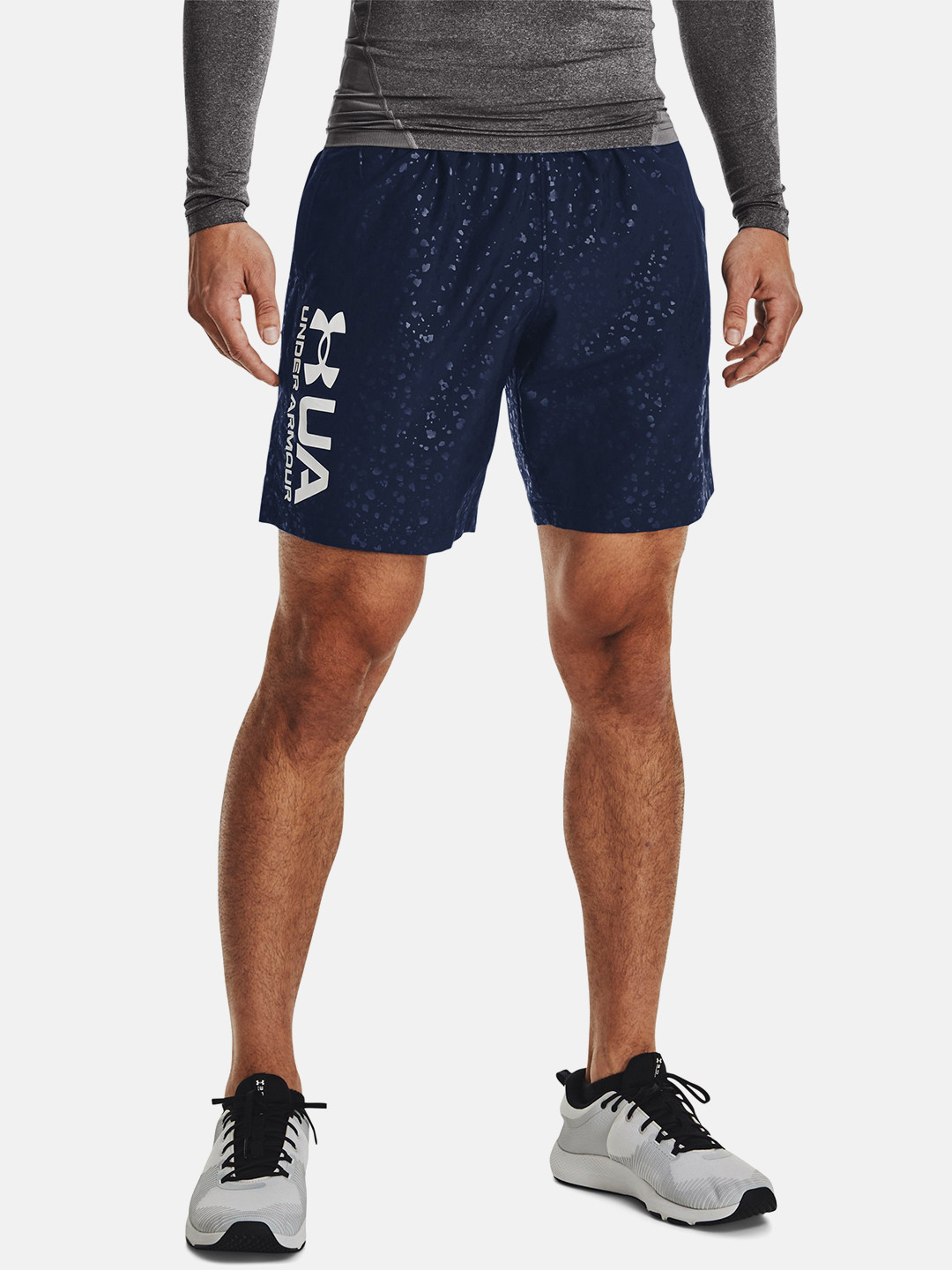 

UNDER ARMOUR Men Navy Blue Training Woven Emboss Sports Shorts