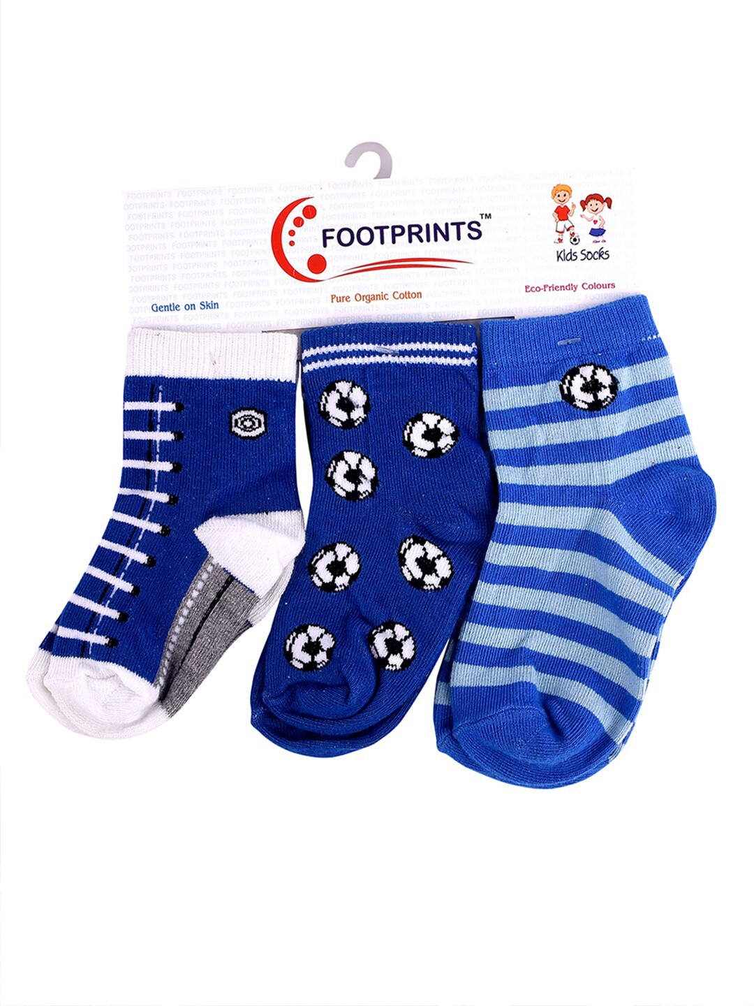 

FOOTPRINT 8 Pairs Infant Kids Patterned Ankle-Length Organic Cotton Socks, Multi
