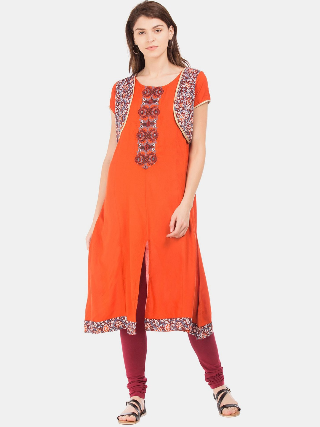 

Anahi Women Orange Ethnic Motifs Kurta
