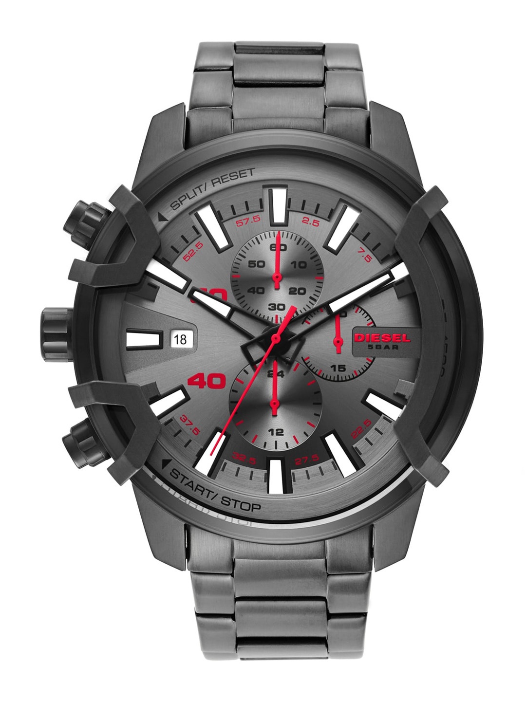 

DIESEL Men Gunmetal Toned Dial & Bracelet Style Straps Analogue Watch DZ4586, Grey