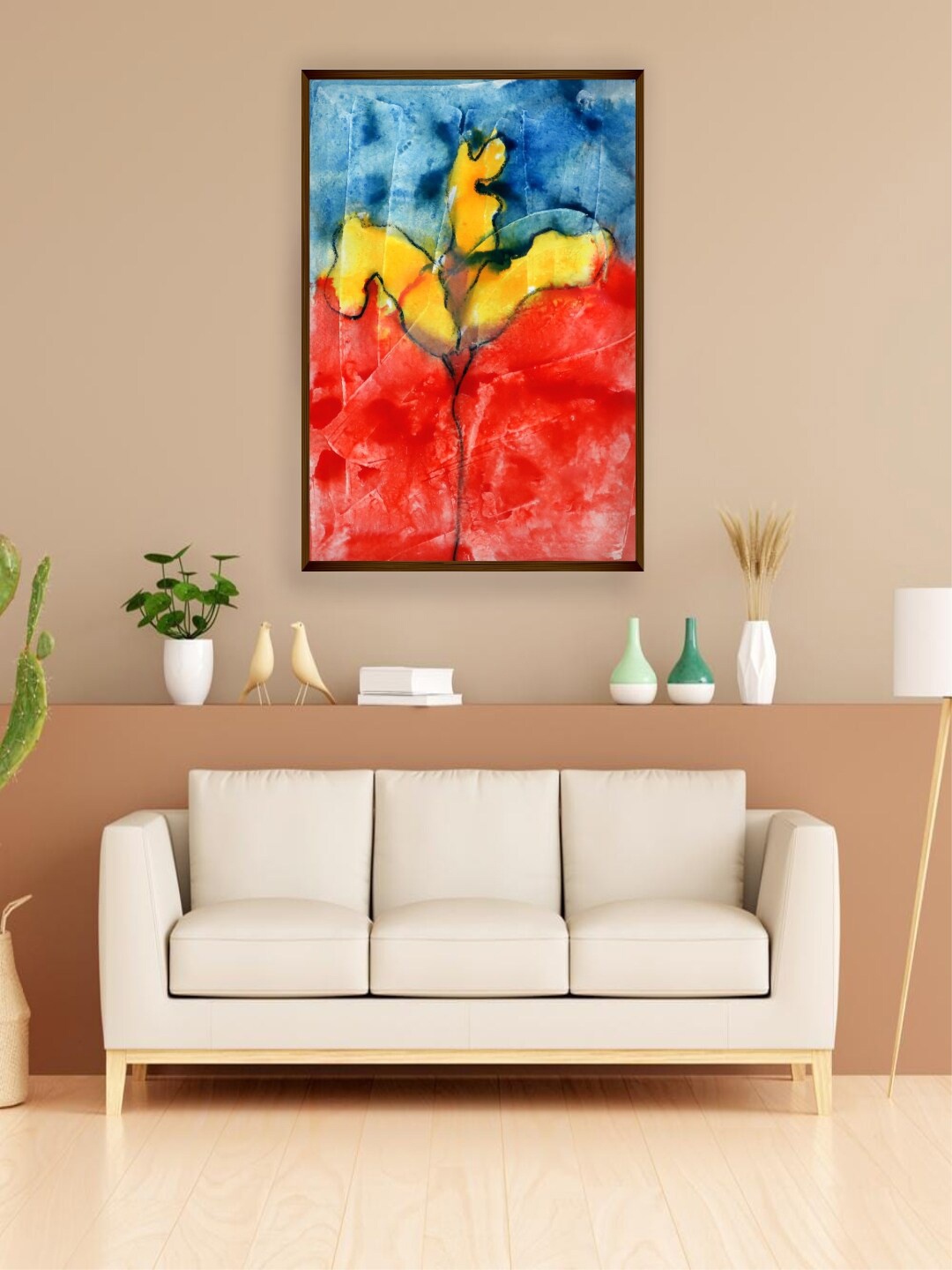 

The Art House Blue & Yellow Abstract Painting Wall Art