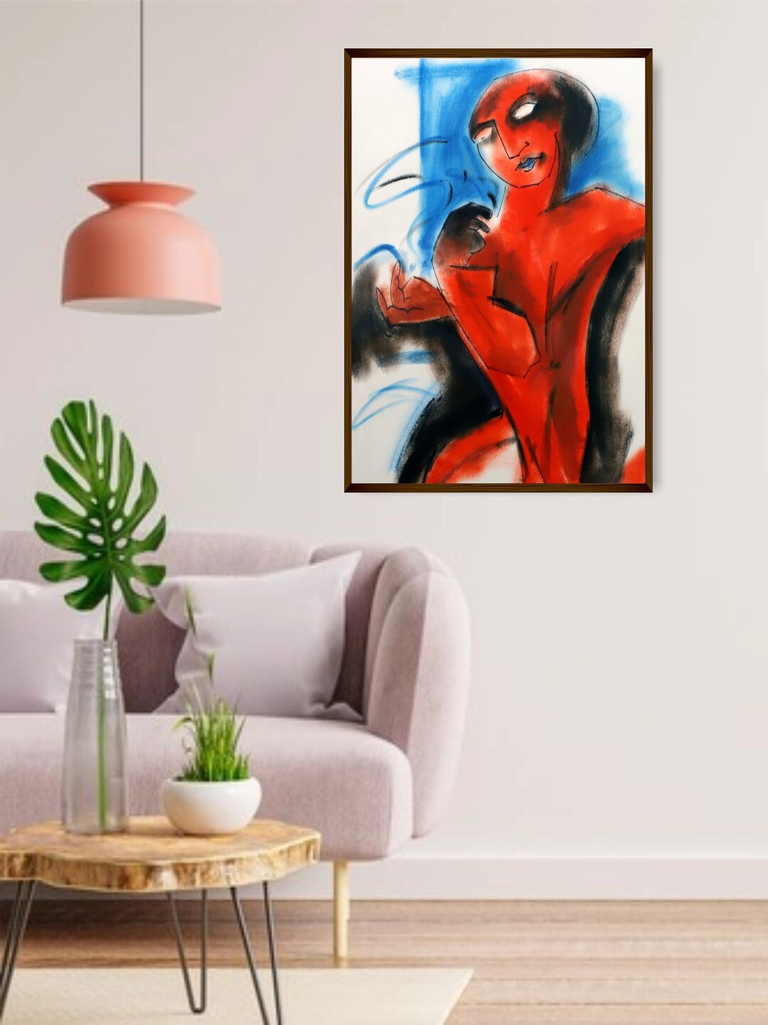 

The Art House Red & Blue Abstract Painting Wall Art