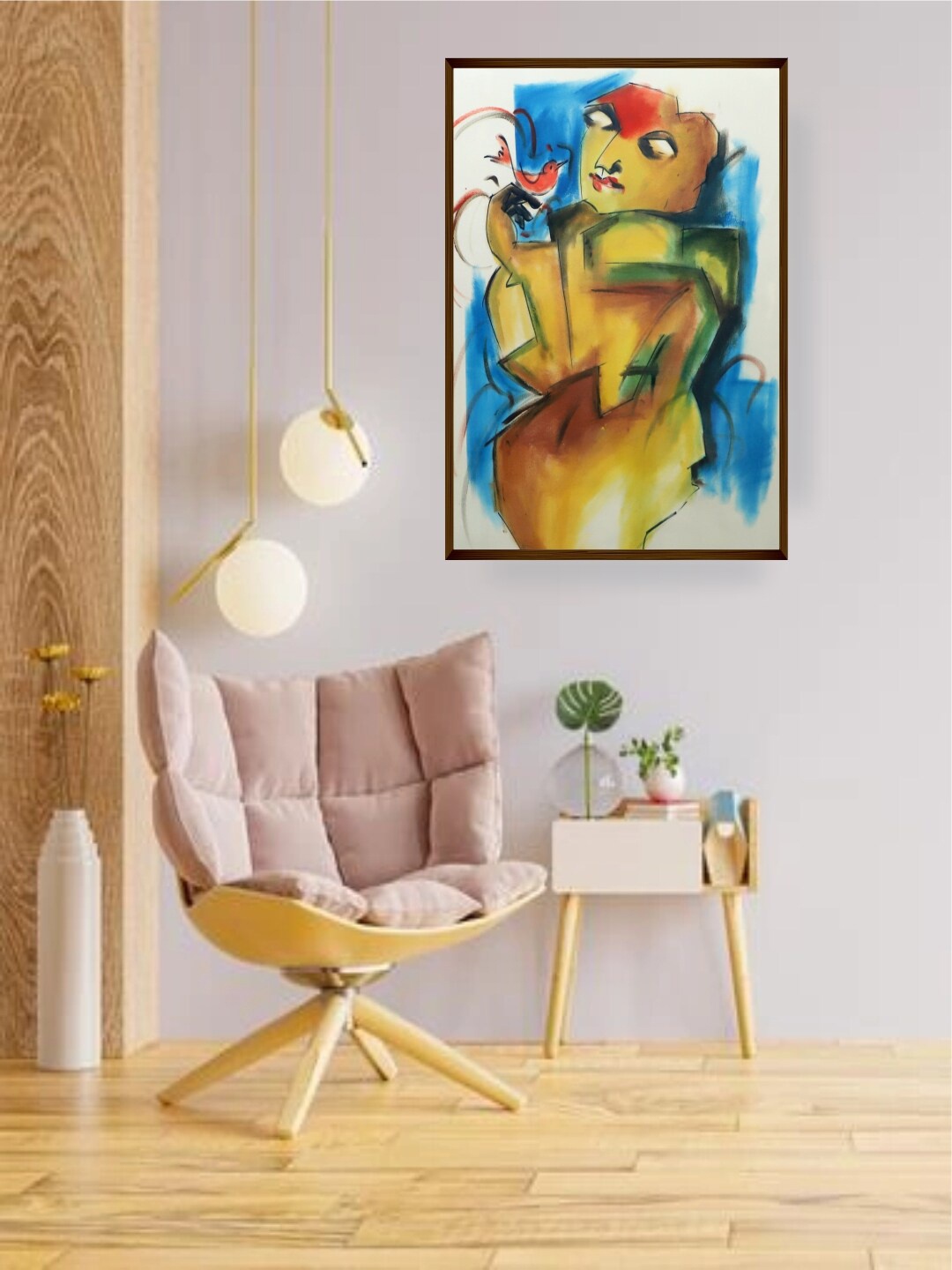 

The Art House Yellow & Blue Colour Abstract Wall Art